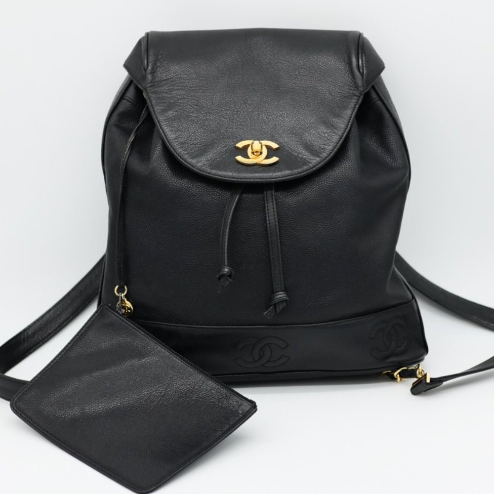 Chanel Triple Stitched CC Caviarâ Medium Flap Backpack
